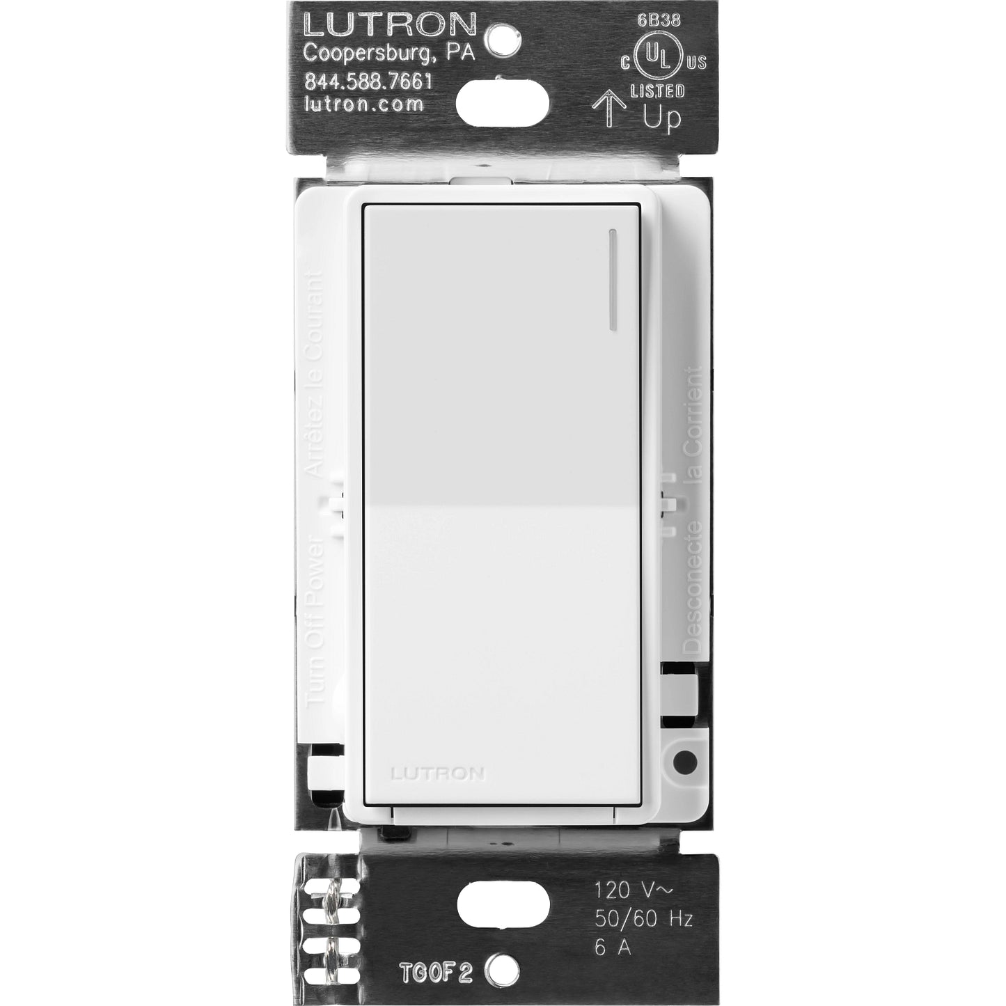 Lutron Sunnata Switch, for 6A Lighting or 3A 1/10HP Motor, Single Pole/Multi Location