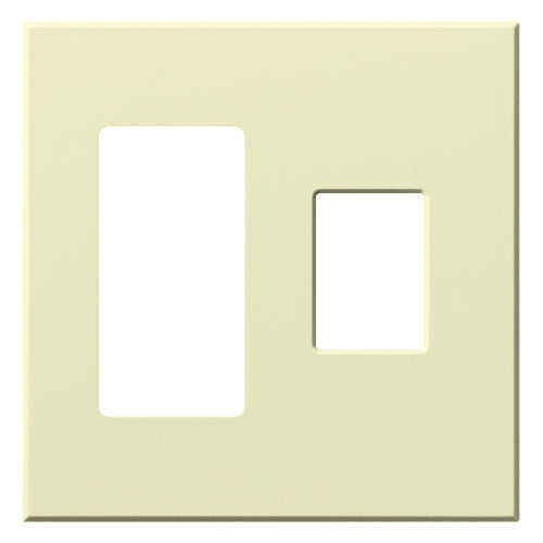 Multigang VWP Series Wallplate for Vareo, Nova T and GRAFIK Eye Wallstation, Two-gang for one accessory and one dimmer or switch