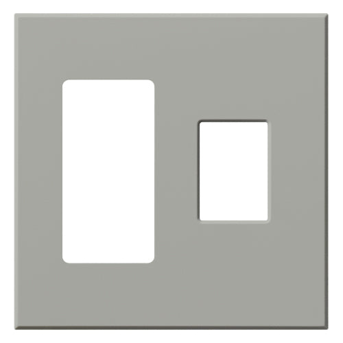 Multigang VWP Series Wallplate for Vareo, Nova T and GRAFIK Eye Wallstation, Two-gang for one accessory and one dimmer or switch