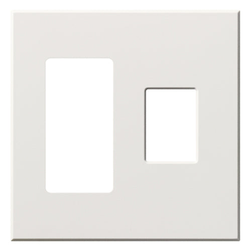 Multigang VWP Series Wallplate for Vareo, Nova T and GRAFIK Eye Wallstation, Two-gang for one accessory and one dimmer or switch