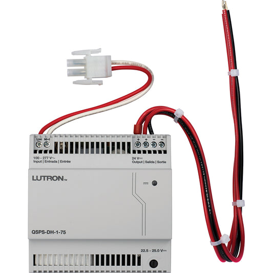 TAA compliant QS link power supply provides up  to 75 Power Draw Units (PDUs) on a QS link. It powers additional compatible accessories and devices, allowing them to be added to a QS system.