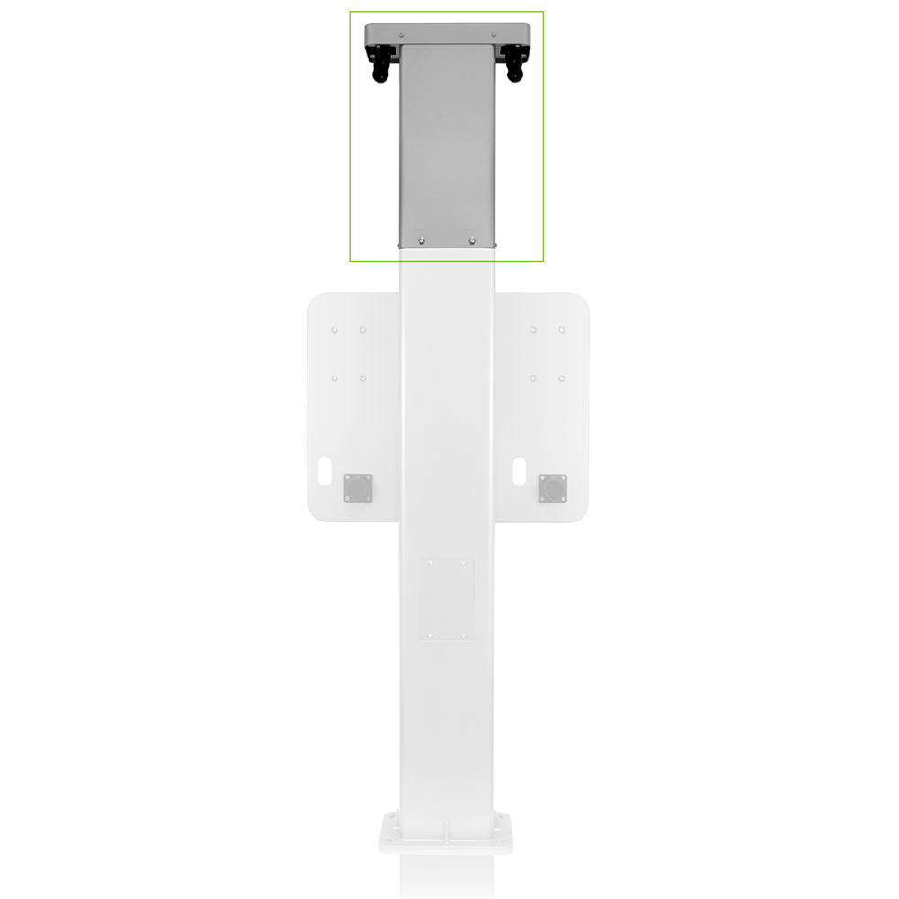 Retractable Cord Management System for Dual Mount Charging Station Pedestal, Side/Side with Retractable Cord Management