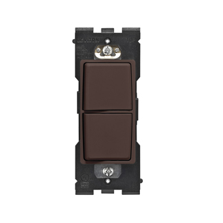 RENU 15 Amp Single Pole Combination Switch, Walnut Bark Leviton Renu Combination Switch RE634-WB for Single Pole Applications, 15A-120/277VAC, in Walnut Bark