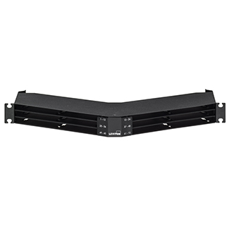 OPT-X UHDX 1RU Angled Panel, empty; Accepts up to (12) HDX adapter plates or (12) MTP cassettes