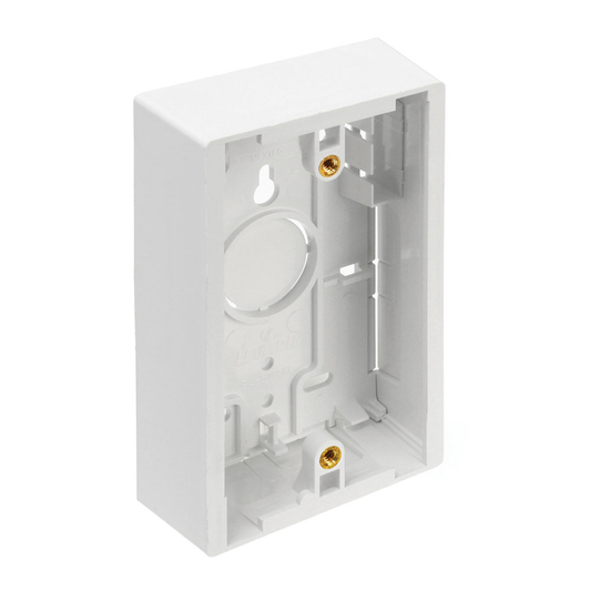 Surface-Mount Back Box, Single Gang, 1.45" Box Depth, White