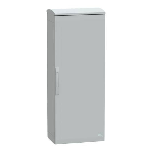 Floor standing polyester enclosure, Thalassa PLA, plain door, ventilated canopy, 1250x500x320mm, IP44, IK10