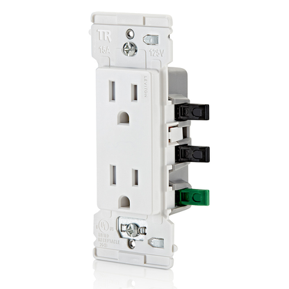 Decora Edge 15 Amp Tamper-Resistant Duplex Outlet, White