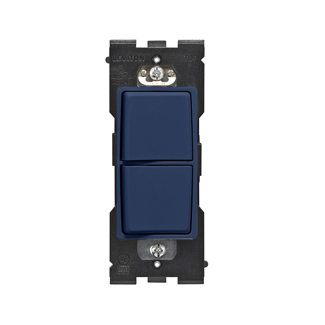 RENU 15 Amp Single Pole Combination Switch, Rich Navy Leviton Renu Combination Switch RE634-RN for Single Pole Applications, 15A-120/277VAC, in Rich Navy