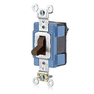 Lev-Lok Toggle Switch 15 Amp, 120 Volt, Single-Pole AC Illuminated Toggle Switch, Extra Heavy Duty Specification Grade, Self Grounding, Lev-Lok Modular BROWN Mating Lev-Lok Wiring Module Required for Use