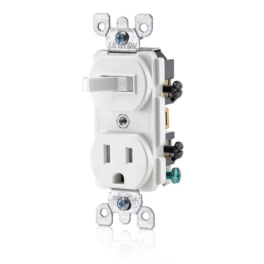 Tamper-Resistant Duplex Style Single-Pole / 5-15R Combination Switch