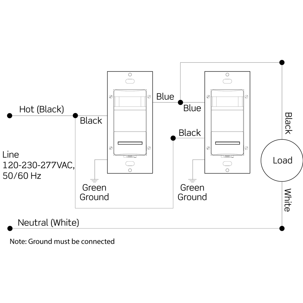 Occupancy Sensor, PIR, Wall Switch, 1600SF, 120-277V, Ivory, Decora