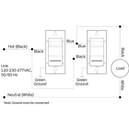 Occupancy Sensor, PIR, Wall Switch, 1600SF, 120-277V, White, Decora