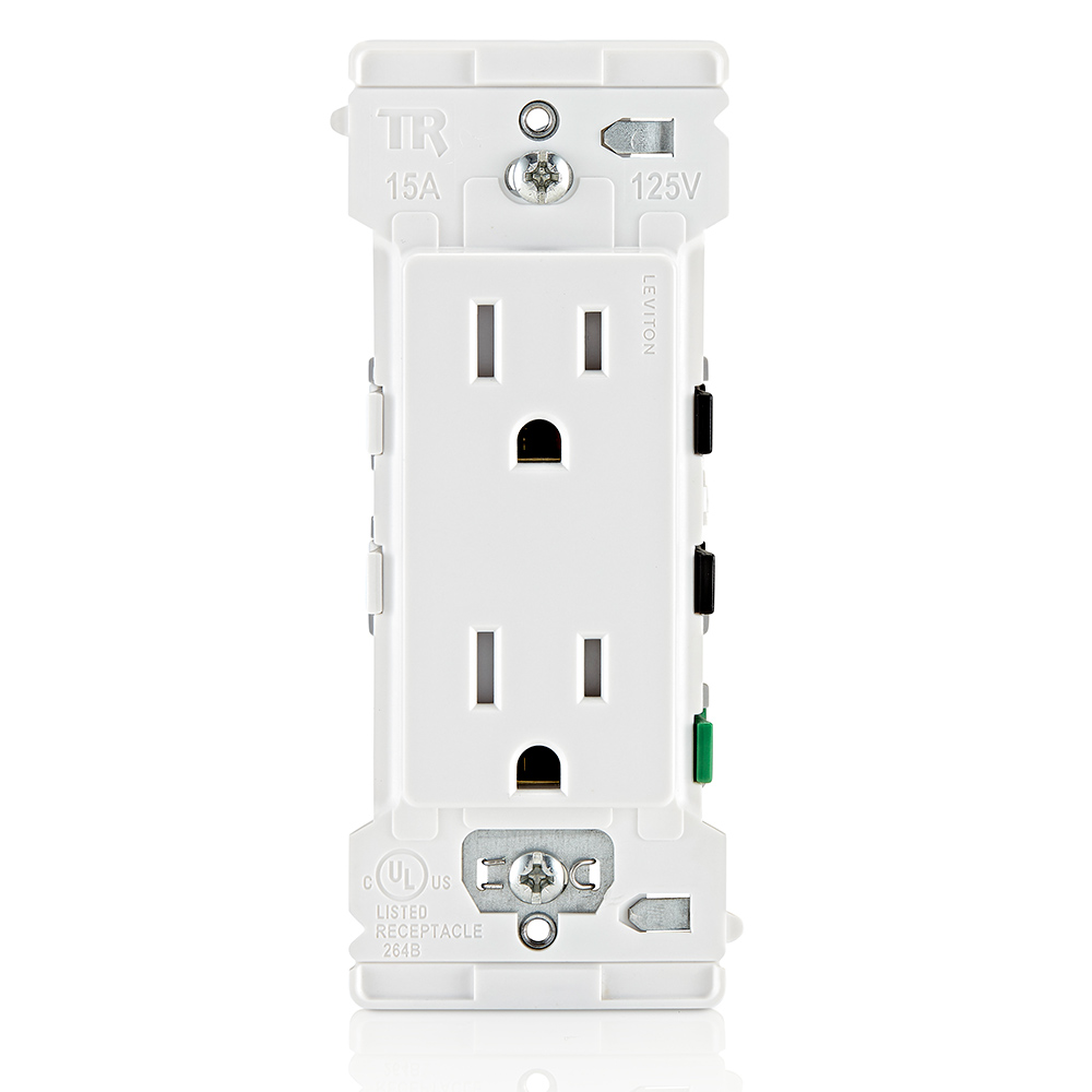 Decora Edge 15 Amp Tamper-Resistant Duplex Outlet, White