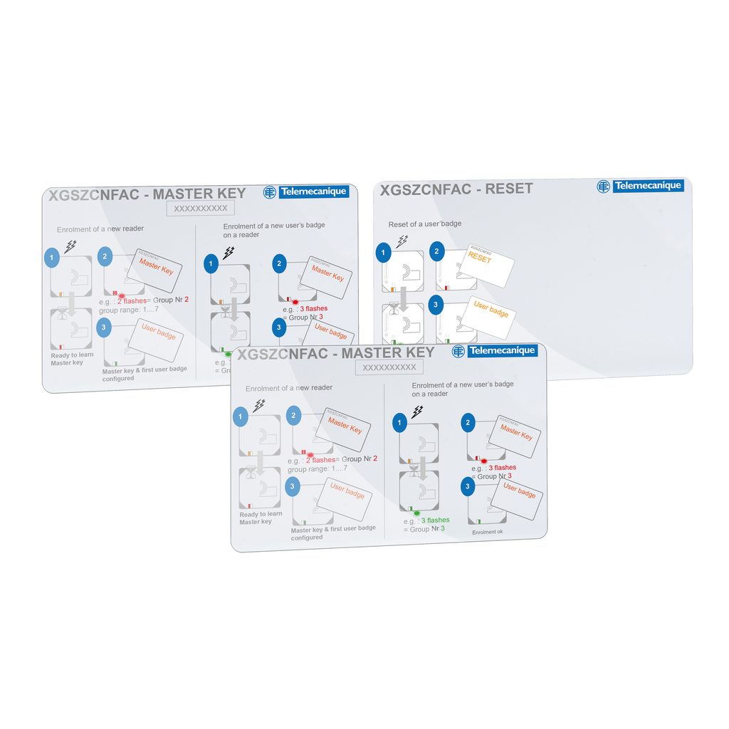 Electronic tag, Radio frequency identification XG, set of badges for setup of the standalone reader