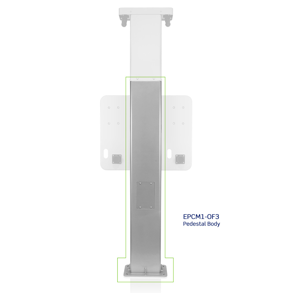 Pedestal Body for Dual Mount Charging Station Pedestal, Side/Side with Retractable Cord Management