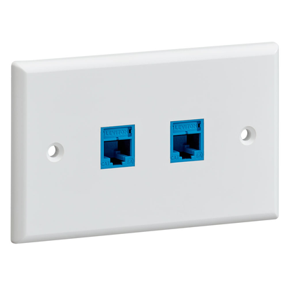 2-Port Horizontal Wallplate, White