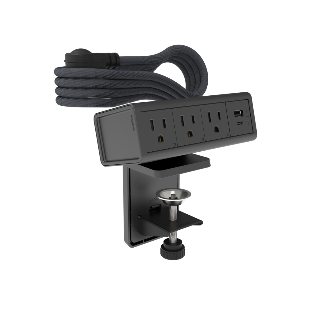 dash Desktop Power Center, 3 Outlets and 1 USB A/C, Graphite