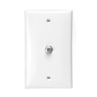 Standard Video Wall Jack with one F-Connector, Light Almond