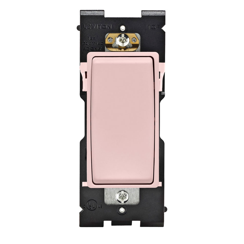 RENU 15 Amp 3-Way Switch, Fresh Pink Lemonade Leviton Renu Switch RE153-FP for 3-Way Applications, 15A-120/277VAC, in Fresh Pink Lemonade