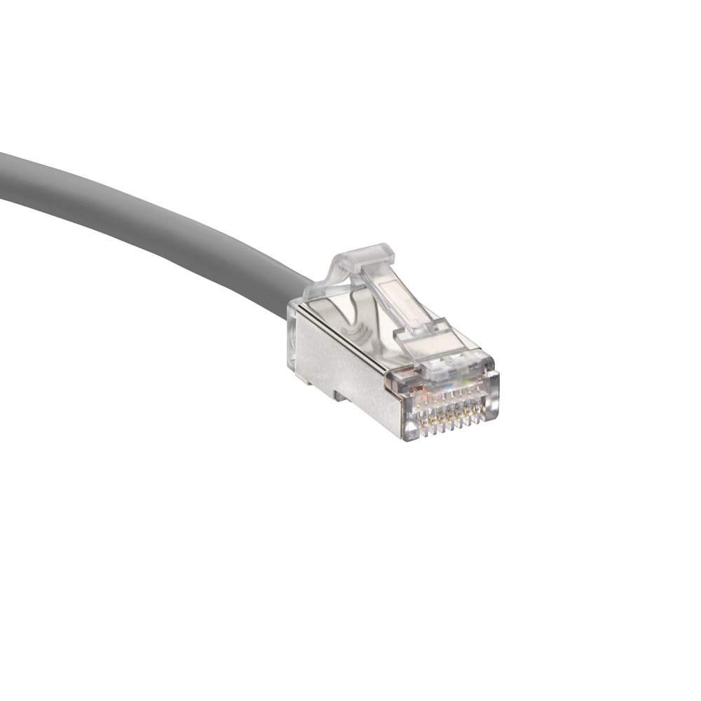 Cat 6A Small Diameter High-Flex Patch Cord, 7 feet (2.1 m), gray