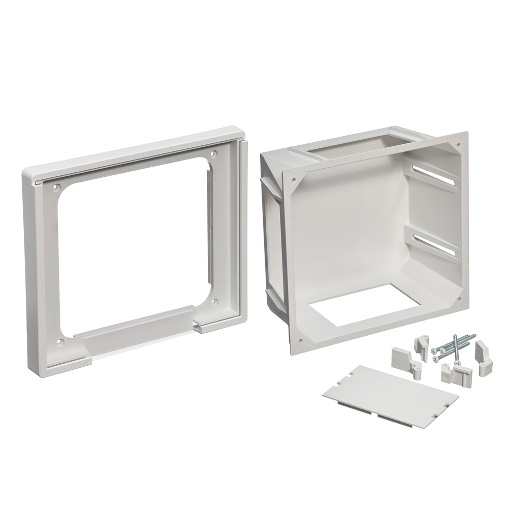 Recessed Entertainment Box (REB), includes High Profile Cover, White