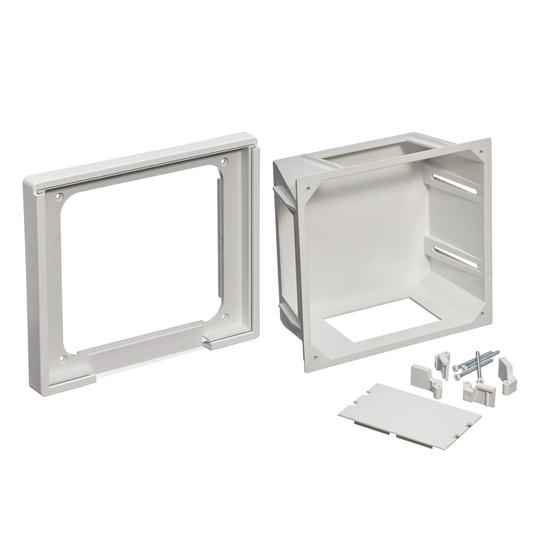 Recessed Entertainment Box (REB), includes High Profile Cover, White