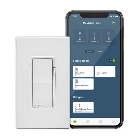 No-Neutral Decora Smart Dimmer Switch, Requires MLWSB Wi-Fi Bridge, Wired or Wire-Free 3-Way