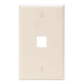 Single-Gang QuickPort Wallplate, 1-Port, Light Almond