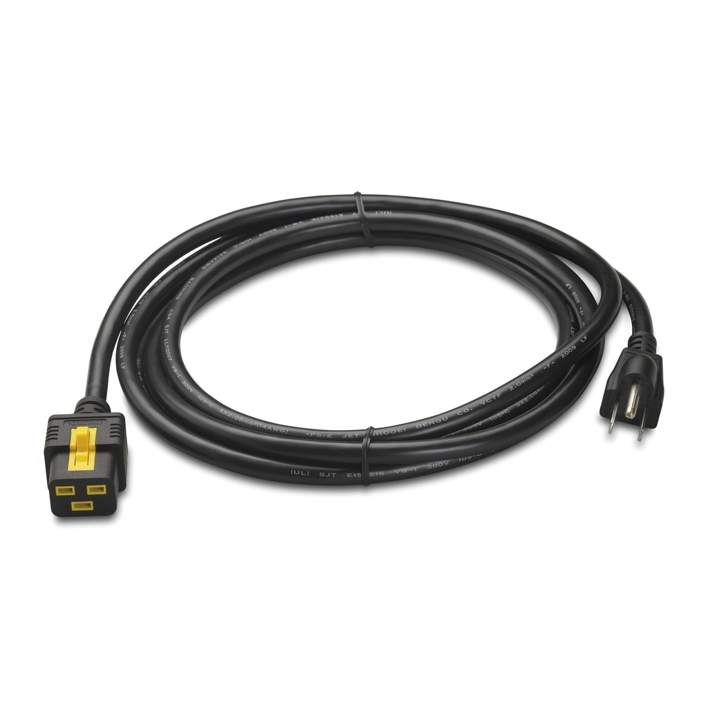 Power Cord, Locking C19 to 5-15P, 3.0m