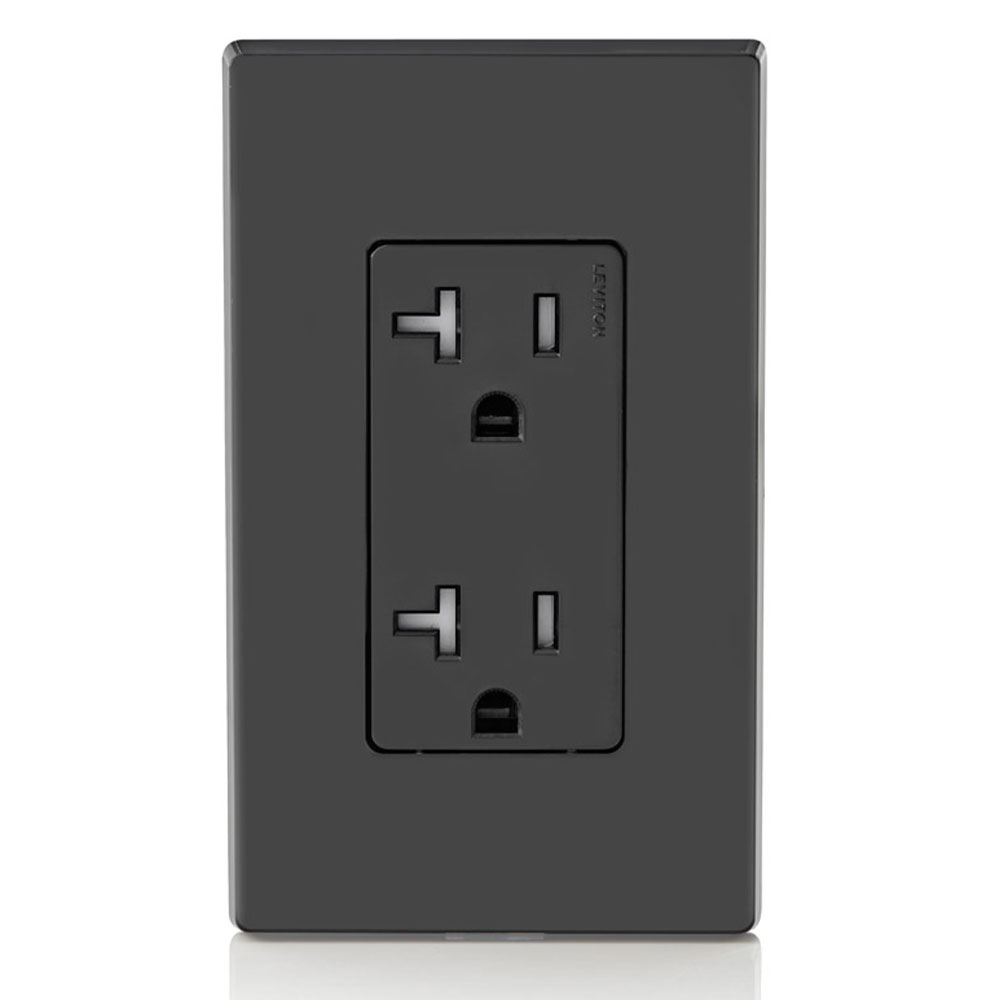 Ultrasonically welded, 20A Tamper-Resistant, Decora duplex receptacle/outlet. Residential grade, NEMA 5-20R, side wired only, UL, CSA and NOM