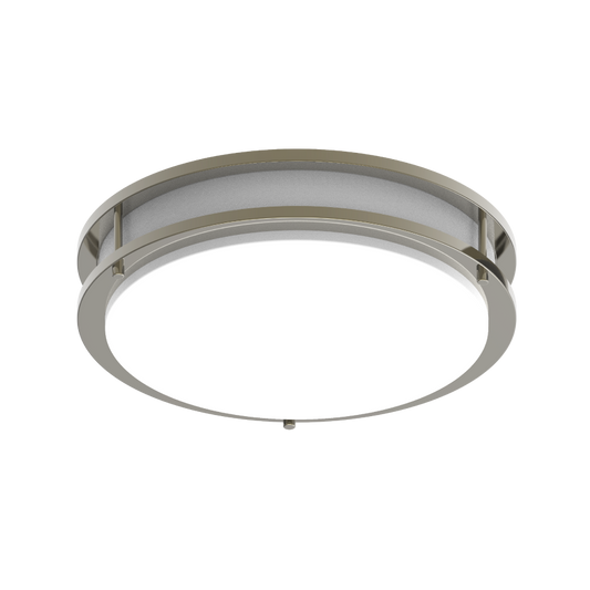 Surface & Flush Mounts, 1400 lumens, CRVFAD, flush mounted, decorative, 14 Inch round, 20W, 90CRI selectable 2700/3000/3500/4000/5000K, 120V, brushed nickel