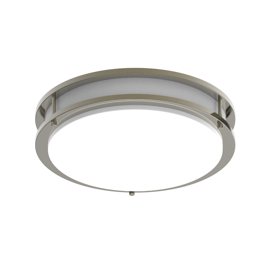 Surface & Flush Mounts, 1400 lumens, CRVFAD, flush mounted, decorative, 14 Inch round, 20W, 90CRI selectable 2700/3000/3500/4000/5000K, 120-277V, microwave sensor, brushed nickel