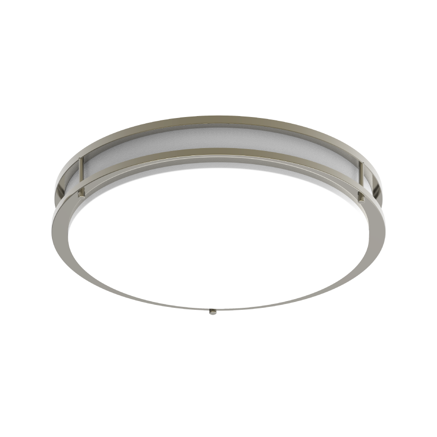 Surface & Flush Mounts, 2200 lumens, CRVFAD, flush mounted, decorative, 18 Inch round, 32W, 90CRI selectable 2700/3000/3500/4000/5000K, 120-277V, microwave sensor, brushed nickel