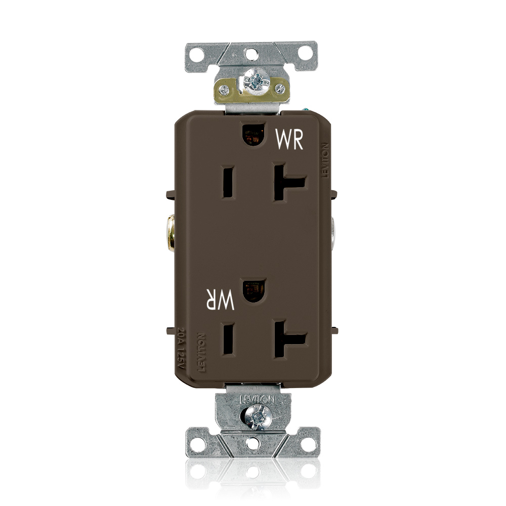 Weather-Resistant Decora Plus Receptacle, 20 Amp, 125 Volt