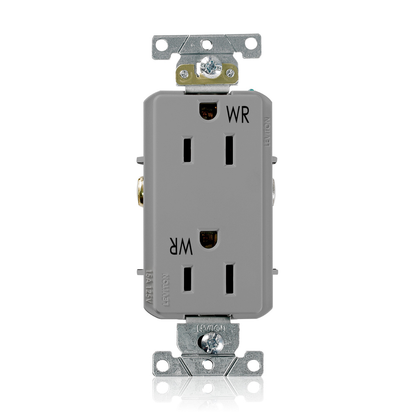 Weather-Resistant Decora Plus Receptacle, 15 Amp, 125 Volt