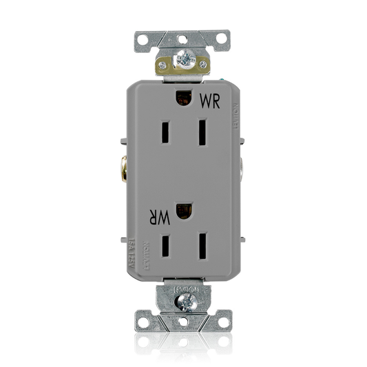 Weather-Resistant Decora Plus Receptacle, 15 Amp, 125 Volt