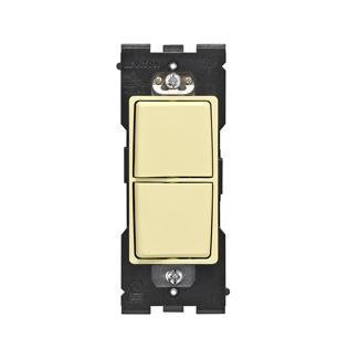 RENU 15 Amp Single Pole Combination Switch, Corn Silk Leviton Renu Combination Switch RE634-CS for Single Pole Applications, 15A-120/277VAC, in Corn Silk