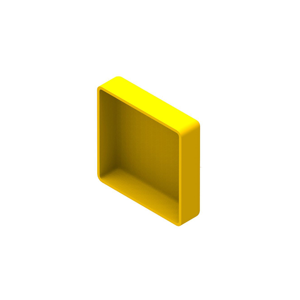 4x4 End Cap Slotless, Yellow