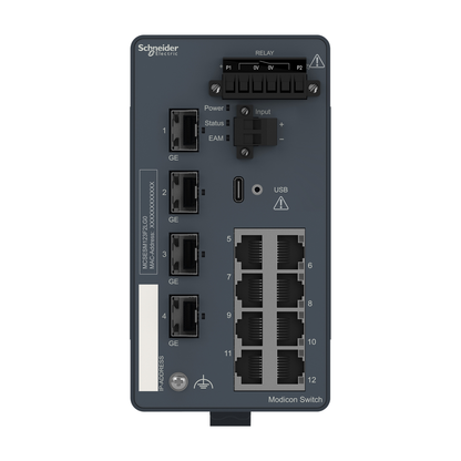 Modicon Managed Switch - 8 ports for copper + 4 Gigabit SFP