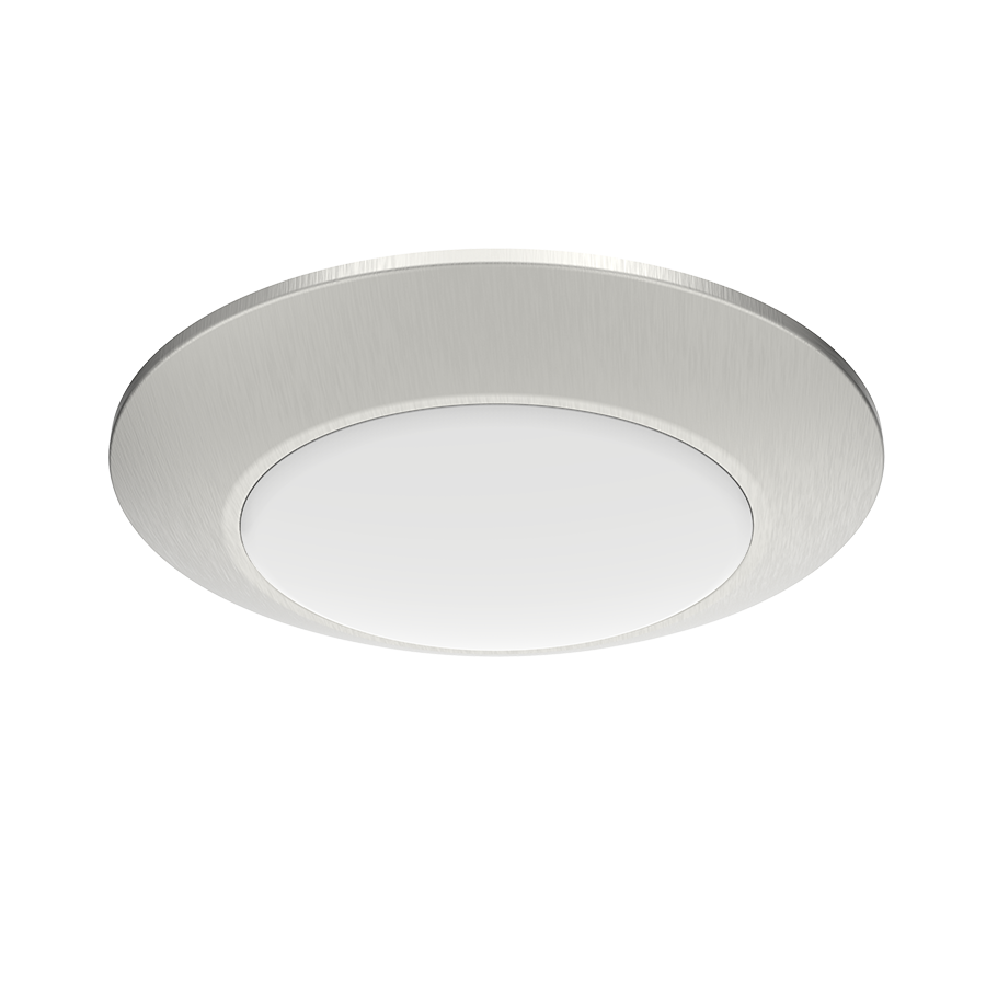 Surface & Flush Mounts, 1000 lumens, DSK34, 6 inch round, 16W, 90CRI 3000K, 120V, brushed nickel, smooth