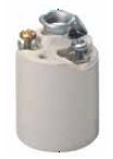 Medium Base, One-Piece, Keyless, Incandescent, Unglazed Porcelain Lampholder, Bracket Mount, Single Circuit, Back Wired, - White