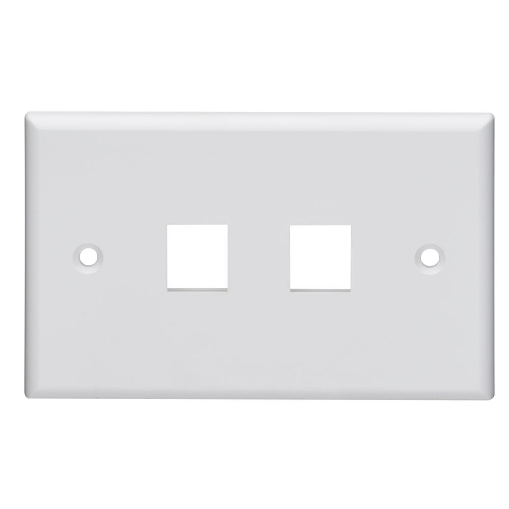 2-Port Horizontal Wallplate, White