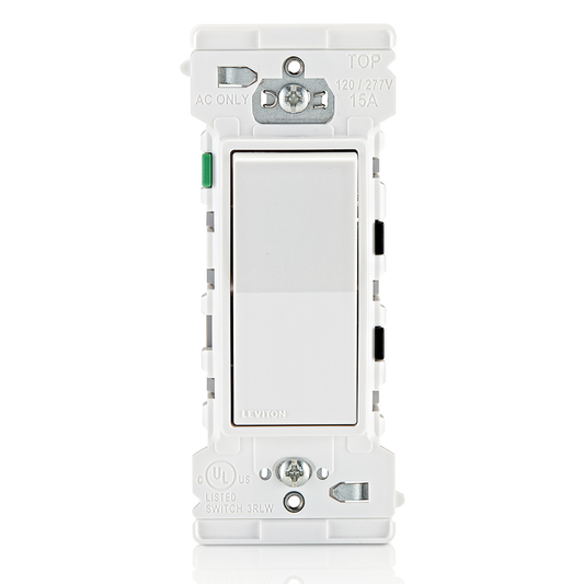 Decora Edge 15 Amp Single Pole Rocker Switch, White