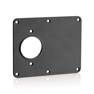 1 - 1.56" dia Single Receptacle, 1 - Blank Coverplate - BLACK