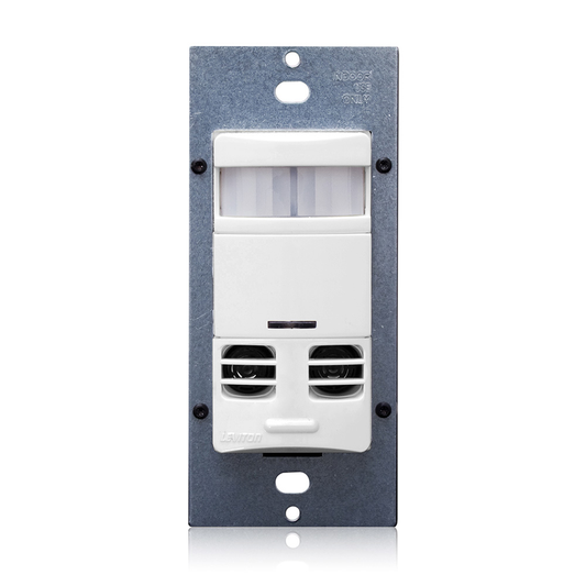 Vacancy Sensor, Multi-Technology (PIR Sensor / Ultrasonic Sensor), Wall Switch, 2400SF, 120-277V, No Neutral, White, Self-Adaptive, Decora