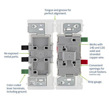 Decora Edge 15 Amp 3-Way Rocker Switch, White