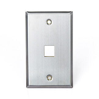 Stainless Steel QuickPort Wallplate, Single Gang, 1-Port