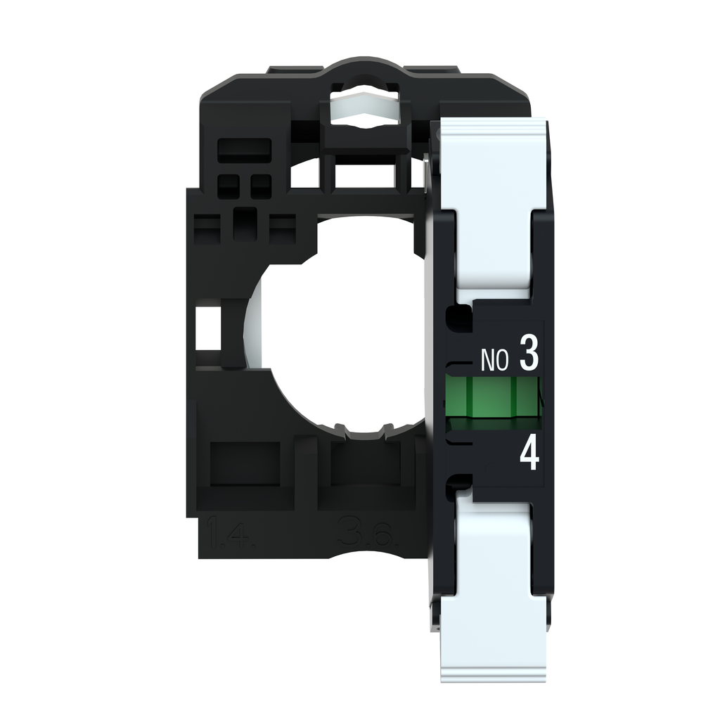 Single contact block with body fixing collar, Harmony XB5, plastic, spring clamp terminal, 1NO