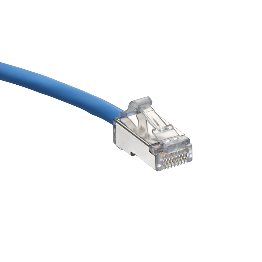 Cat 6A Small Diameter High-Flex Patch Cord, 4 feet (1.2 m), blue