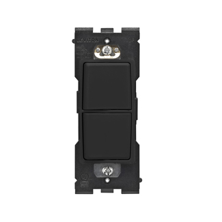 RENU 15 Amp Single Pole Combination Switch, Onyx Black Leviton Renu Combination Switch RE634-OB for Single Pole Applications, 15A-120/277VAC, in Onyx Black